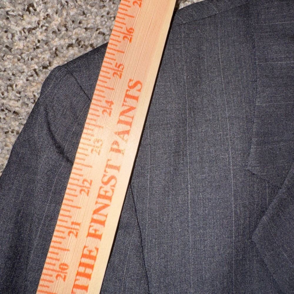 Valentino Uomo 46L Neiman Marcus Vintage Wool Pinstripe Blazer Gray Mens Italy - Picture 4 of 9
